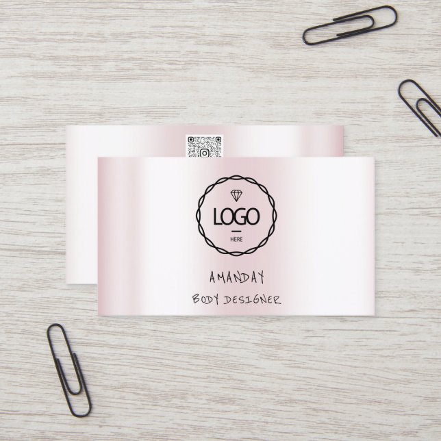 Logotyp Social Media Logotyp QR-kod Holografisk up Visitkort (Fram/Back In Situ)