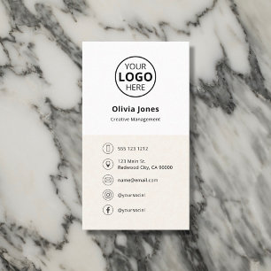 Logotyp Social Media Minimalist Beige Visitkort