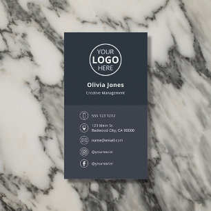 Logotyp Social Media Minimalist Grått Visitkort
