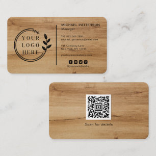 Logotyp Social Media QR-kod Carpentry Wodern Moder Visitkort