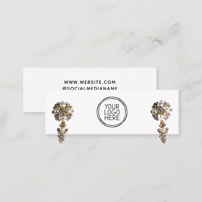 Logotyp Social Media Stud Earrings Visning Card (Skapare uppladdad)