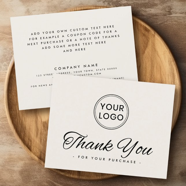 Logotyp social medieljus brunt tackkort tack kort (Logo social media light tan brown thank you card)
