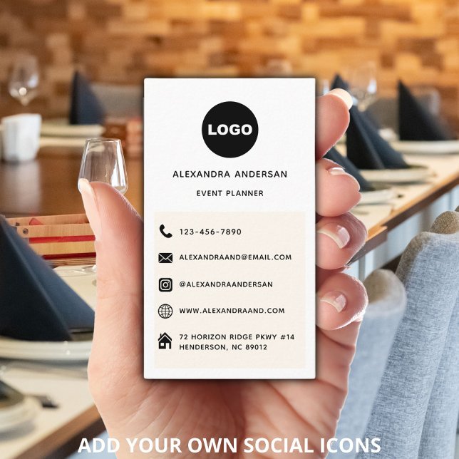 Logotyp Sociala Media-ikoner Modern Minimalistisk Visitkort (Custom Modern Minimalist Social Media Website Logo Business Card)