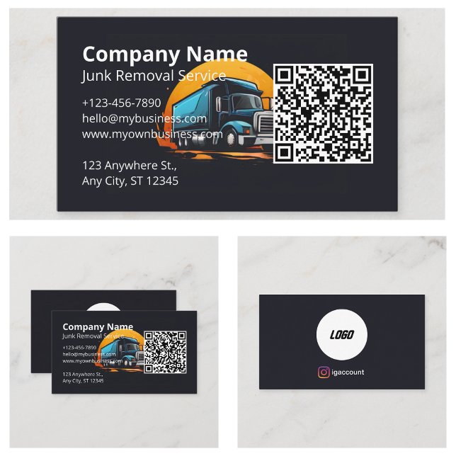 Logotyp Soptransporttjänster Visitkort (Logo Junk Removal Services Business Card
)