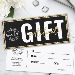 Logotyp Svart Guld Glitter Affärspresentkort