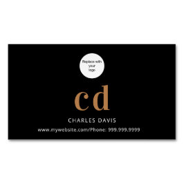 Logotyp svart guld monogram initialer magnetiska visitkort