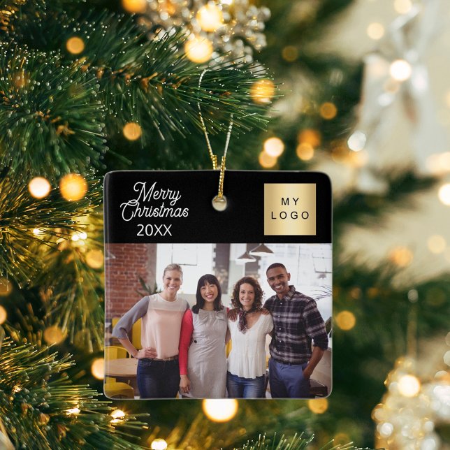 Logotyp, svart jul julgransprydnad keramik (Skapare uppladdad)