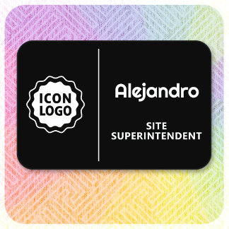 Logotyp Svart Vitt Minimalt Anställd-ID Namnbricka