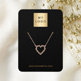 Logotyp svartfärgad smycken med guld visitkort