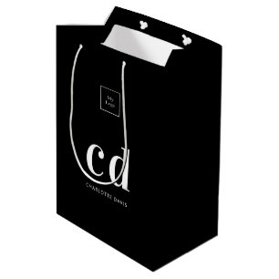 Logotyp svartvit monogram initialer shopping