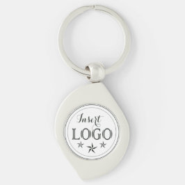 Logotyp Swirl Keychain for Business Promotion Swirl Silverfärgad Nyckelring
