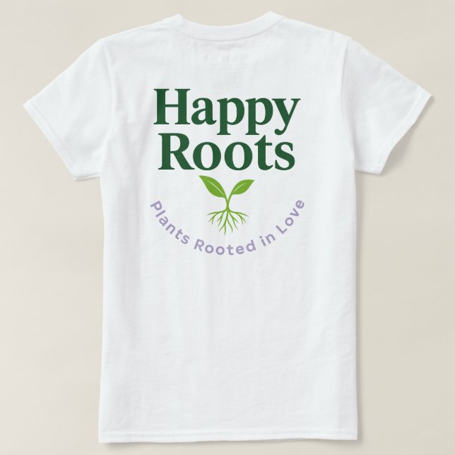 Logotyp T-shirt (tryckt baktill) | Happy Roots (Design baksida)