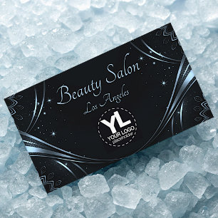 Logotyp Template Blue Mandala Luxury Flourish Star Visitkort
