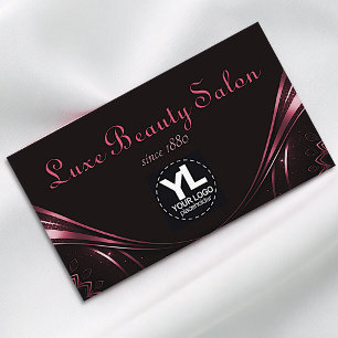 Logotyp Template Chic Luxury Flourish Girly Rosa Visitkort