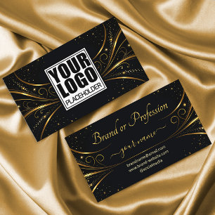 Logotyp Template Extravagant Guld Luxury Flourish Visitkort