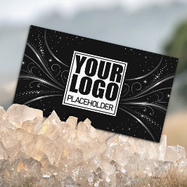 Logotyp Template Extravagant Silver Luxury Flouris Visitkort