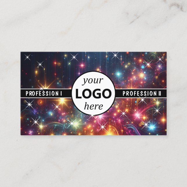 Logotyp Template Galaxy Stars Magic Energetic Gnis Visitkort (Framsida)