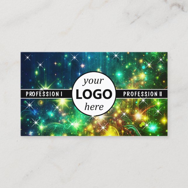 Logotyp Template Galaxy Stars Magic Energetic Gnis Visitkort (Framsida)