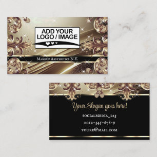 Logotyp Template Luxury Chic Deluxe Golden Ombre Visitkort