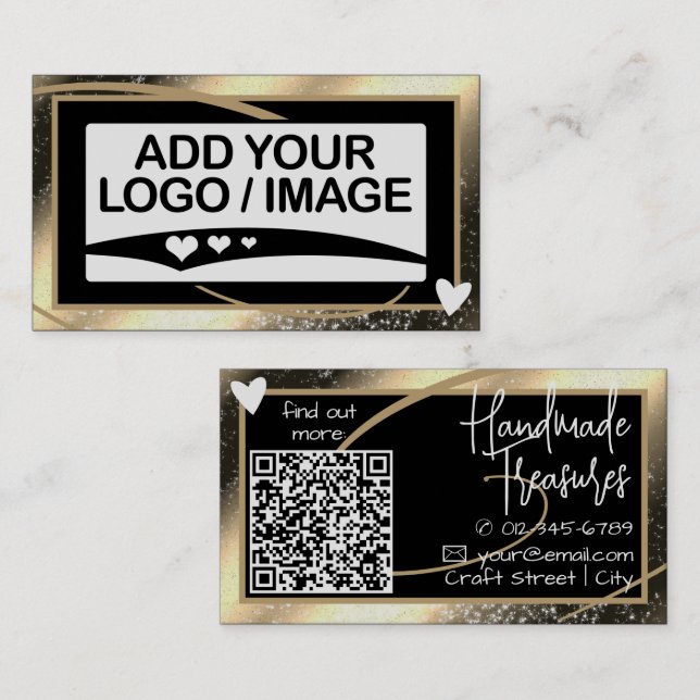 Logotyp Template Snyggt Coola Golden Ram Cute Hear Visitkort (Fram/baksida)