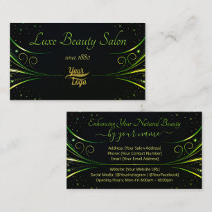 Logotyp Template Sophisticated Grönt Luxury Flouri Visitkort