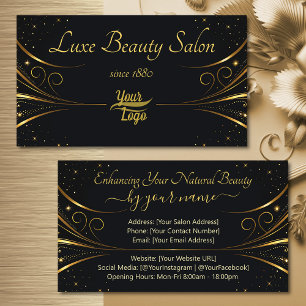 Logotyp Template Sophisticated Guld Luxury Flouris Visitkort