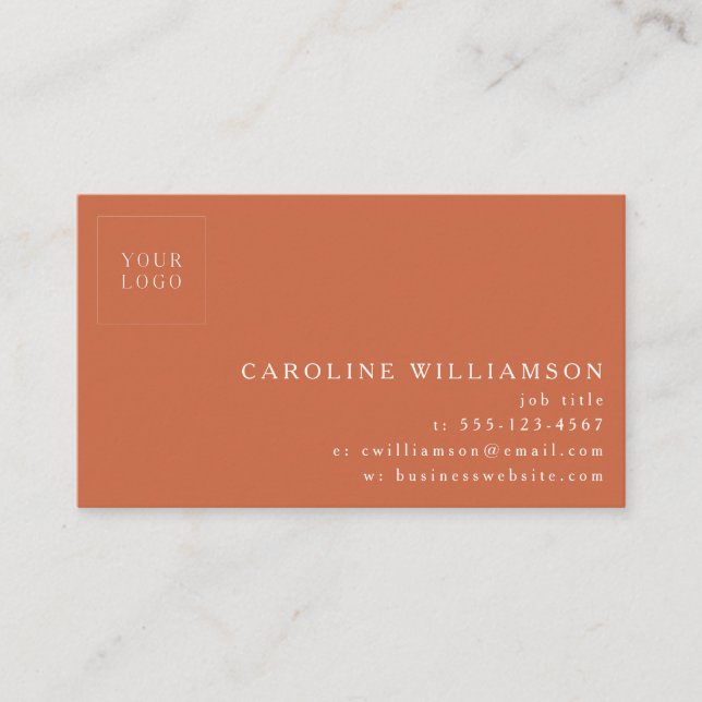 Logotyp Terracotta med enkel och modern minimal Pr Visitkort (Framsida)