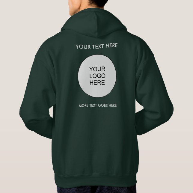 Logotyp Text Manar Forest Grönt Template Dubbla Si Hoodie (Baksida)