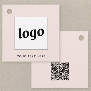 Logotyp Text och QR-kod Rosa för Prisa Märkre Gåvor Etiketter