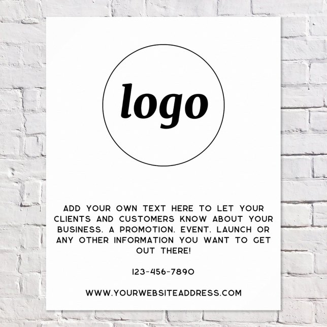 Logotyp Text Promotive Business Poster (Logo with custom text business promotional branding poster)