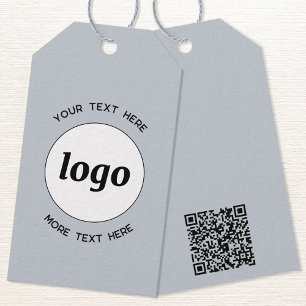 Logotyp Text QR-kod Blue Business Pris eller Presentetikett