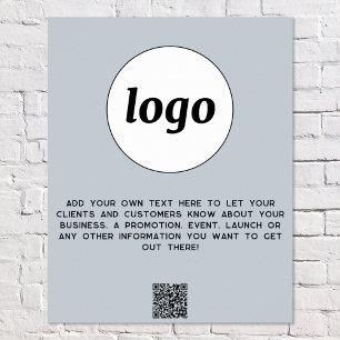 Logotyp Text QR-kod Marknadsföringsmakulverblått Poster
