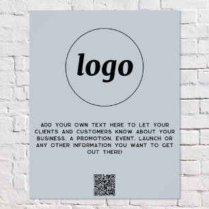 Logotyp Text QR-kod Marknadsföringsmakulverblått Poster
