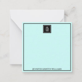 Logotyp tunn Gräns Personlig  blå Elegant Anteckningskort