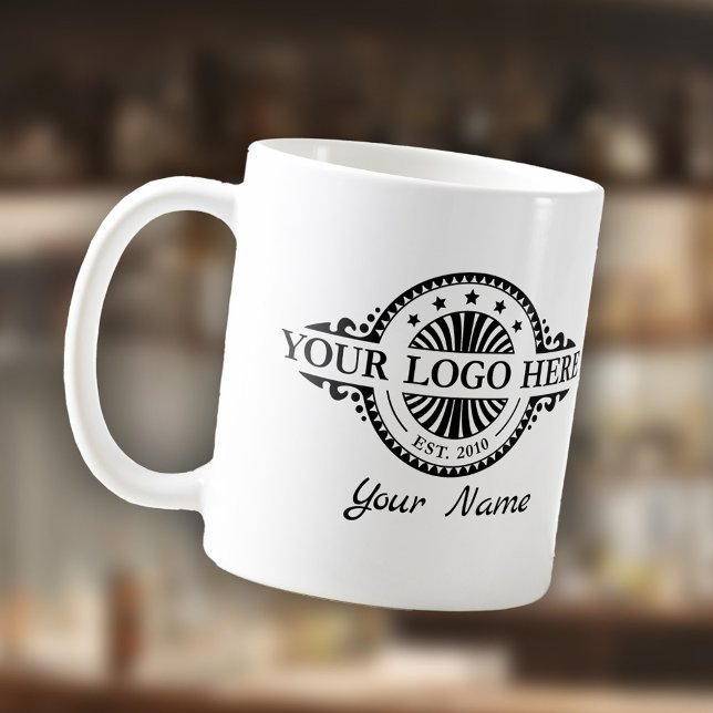 Logotyp Upload, Namn, Anpassningsbar Buisness Kaffemugg (Skapare uppladdad)