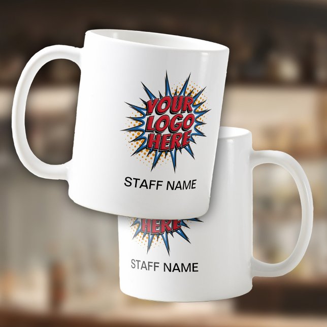 Logotyp Upload, Personal Namn, Company Branded Kaffemugg (Skapare uppladdad)
