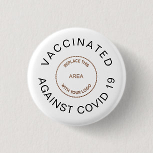Logotyp vaccinerad mot Covid 19-anställd Knapp
