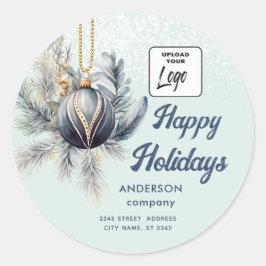 Logotyp Vattenfärgad boho prydnadsväxt vintergrej Runt Klistermärke