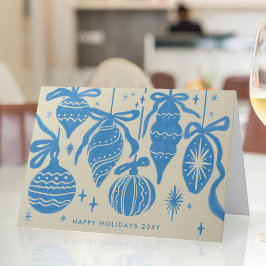 Logotyp Whimsical Blå Dekorationer Beige Företag Helgkort