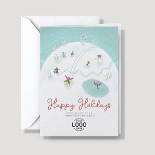 Logotyp Whimsical Kul Vinter Glädje Handritad Före Helgkort