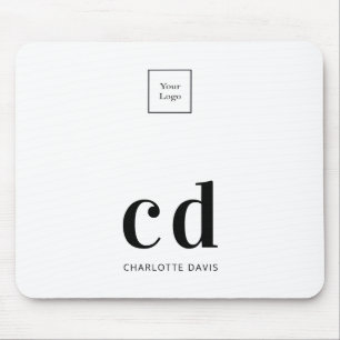 Logotyp white black monogram initialer business musmatta