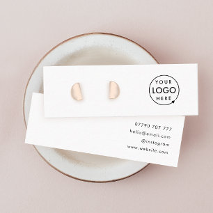 Logotyp White Stud Earring Jewelry Visning Card Mini Visitkort