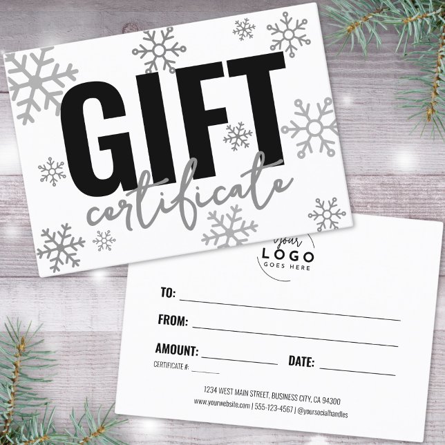 Logotyp Winter Helgdag Business Gift Certificate Visitkort (Logo Winter Holiday Business Gift Certificate)
