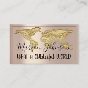 Logotyp World Map Globe Karta Travel Agency Ro Gul Visitkort
