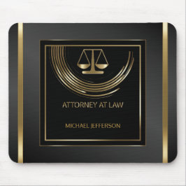Logotypadvokat på lag - svart och guld musmatta