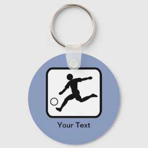 Logotypen anpassade fotbollsspelare (fotbollsspela nyckelring