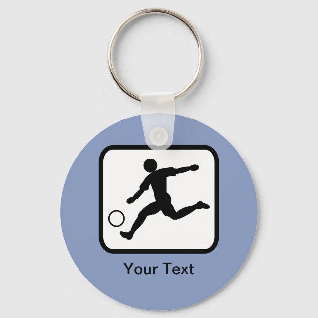 Logotypen anpassade fotbollsspelare (fotbollsspela nyckelring (Framsida)