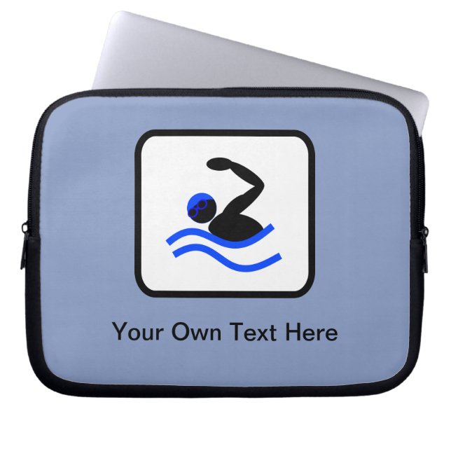 Logotypen anpassade Swimmer Laptop Fodral (Framsidan)