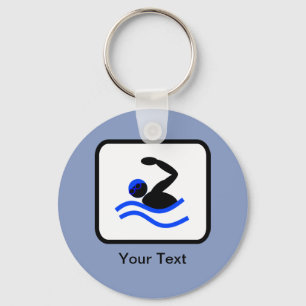 Logotypen anpassade Swimmer Nyckelring
