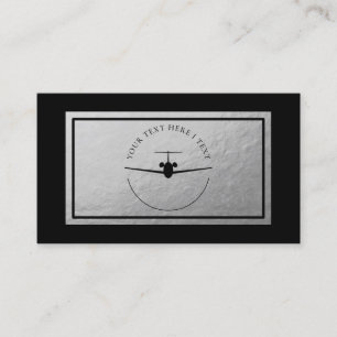 Logotypen Aviation Jet - Faux Silver Foil Affärsk Visitkort